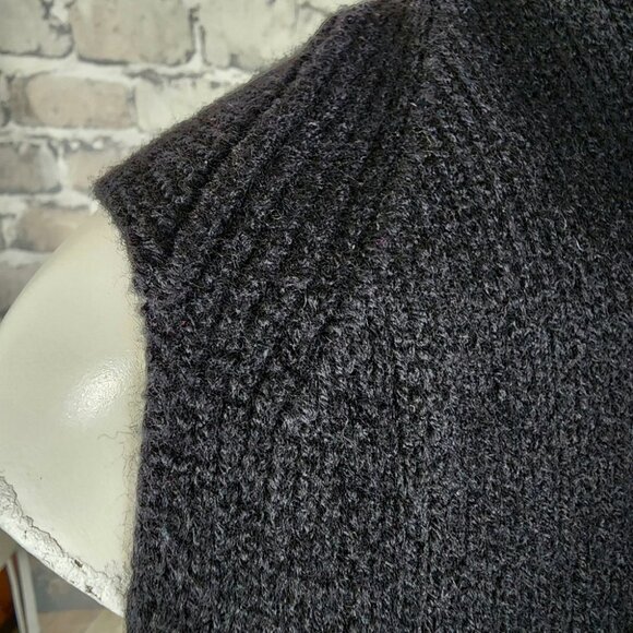 Aritzia Wilfred Olivie Merino Wool Open Front Maxi Vest Black Size Small - Picture 6 of 12